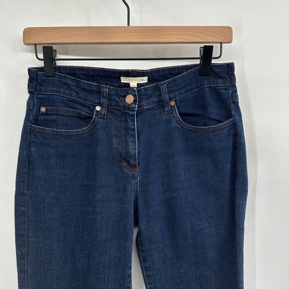 Eileen Fisher Organic Cotton Stretch Skinny Jeans in‎ Darkwash Blue Size 8 - Picture 5 of 7